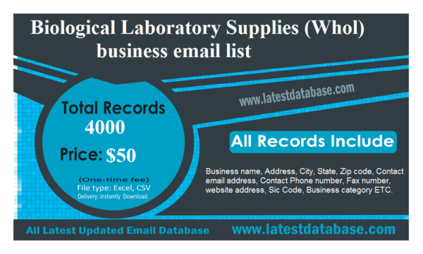 Biological Laboratory Supplies (Whol) Email Marketing Data