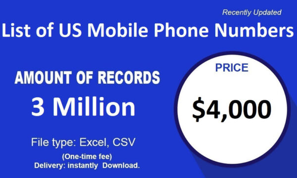 List of US Mobile Phone Marketing Datas 100K