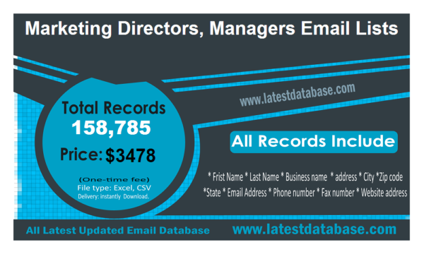 Marketing Directors, Managers Email Marketing Datas