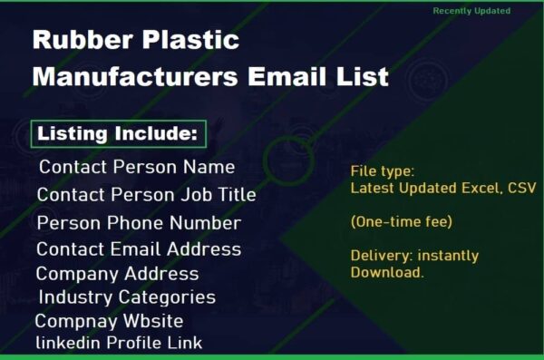 Rubber Plastic Manufacturers Email Marketing Data