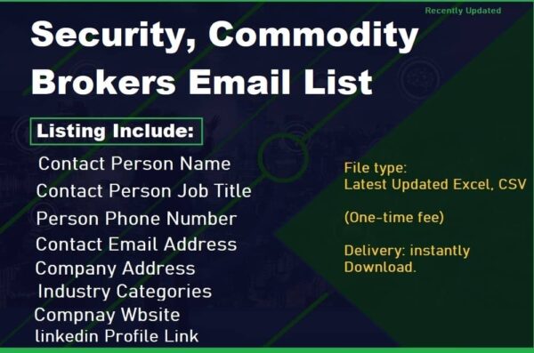 Security, Commodity Brokers Email Marketing Data