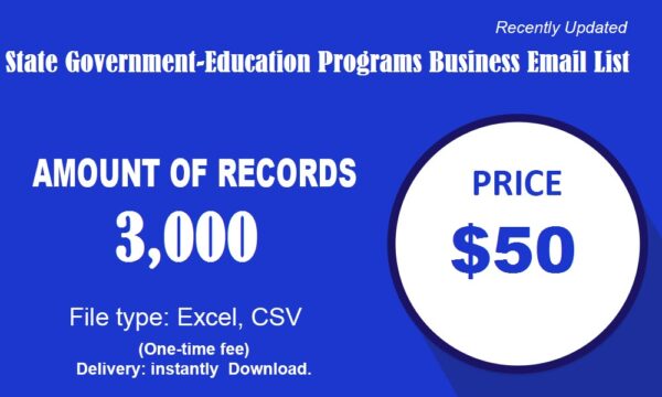 State Government-Education Programs Email Marketing Data