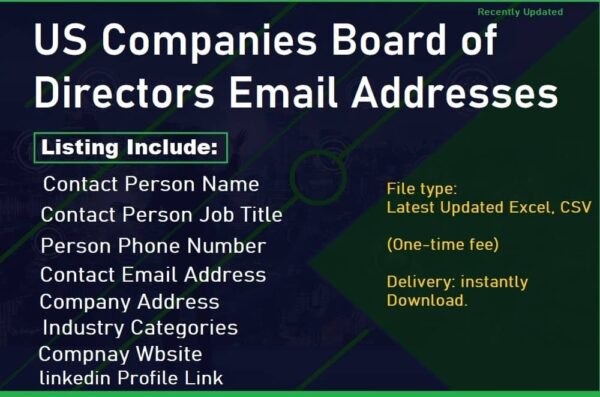 US Companies Board of Directors Email Marketing Dataes